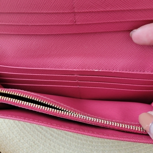 Prada Saffiano Fiocco Leather Bow Continental Flap Wallet Pink Peonia - Picture 3 of 14